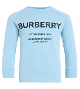 BURBERRY LONG-SLEEVE TOP SHIRT GRIFFON BLUE/BLACK BOYS SZ 4 - Picture 1 of 11