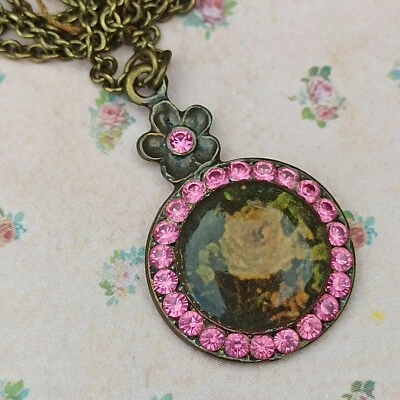 Collar Michal Negrin Vintage Rosa Temprano Con Cristales Swarovski Victoriano Foto 1 de 4