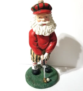 Santa Claus Playing Golf Sport Christmas Figure Bobblehead Resin 7” Tall - Picture 1 of 6