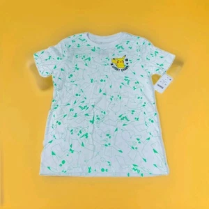 Pokemon Boys Pikachu Lucky Charm Graphic T-Shirt White XS - Picture 1 of 7
