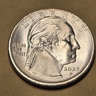 2025 D Stacey Park Milbern Quarter  Washington Worm Mouth Error BU - Image 1 of 3