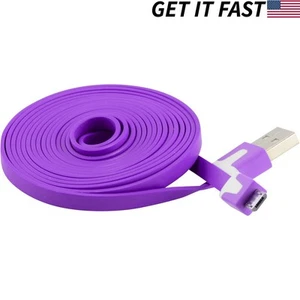 6FT/2M Flat Micro USB Data Charger Cable Samsung Motorola HTC Nokia LG Purple - Picture 1 of 1
