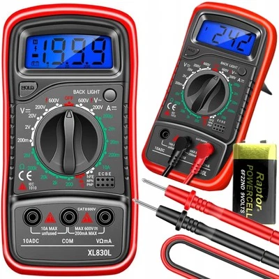 PROFESSIONELLES DIGITALES STROM- UND SPANNUNGSMESSGERÄT LCD BELEUCHTETES MULTIME - Bild 1 von 4