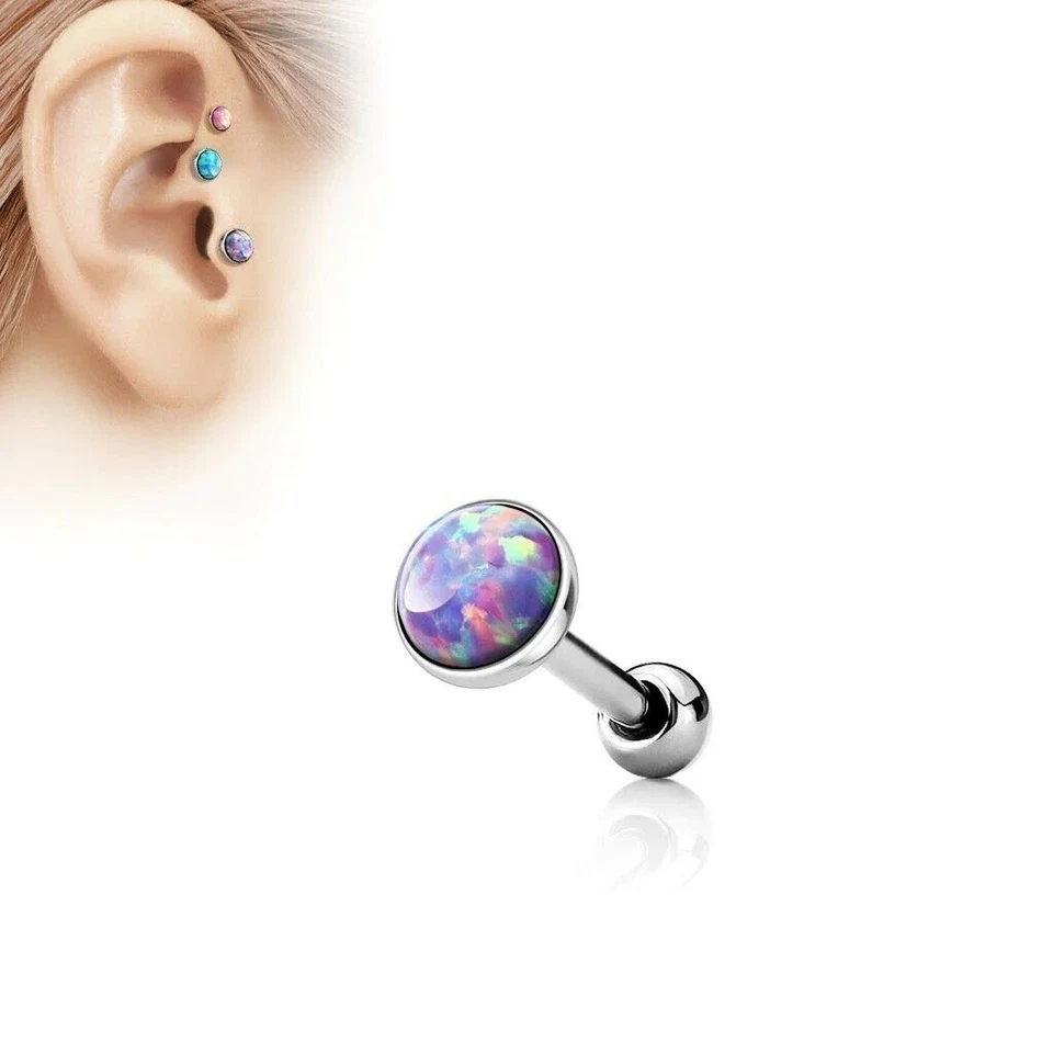Opalite Sparkle Stainless Steel Tragus Cartilage Earring (Sold Individually) - Image 1 of 1
