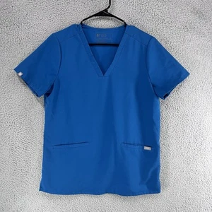 FIGS Technical Collection Scrub Top Shirt Alps Blue Women’s Size Medium E1 - Picture 1 of 5
