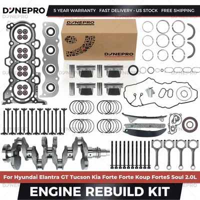 G4NC Engine Rebuild Overhaul Kit For 2017 kia soul 2016 Hyundai Tucson 2.0L - Image 1 of 4