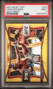 2021 Panini Select UFC Leon Edwards Premier Level Gold Prizm /10 - PSA 9 - Picture 1 of 2
