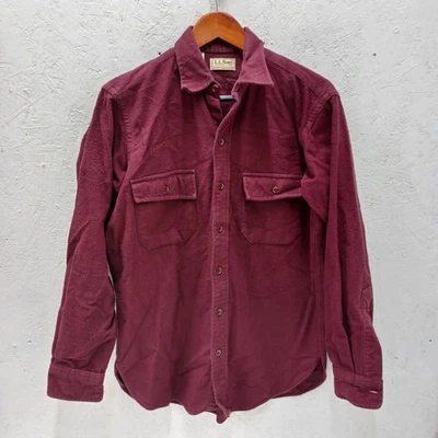 LL Bean Chamois shirt long sleeve button up burgundy mens 15.5 (M) - Image 1 of 4