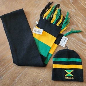 Jamaica Hat And Scarf New - Picture 1 of 6