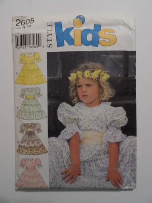 Style Kids 2605 Dresses w/4 Variations Ages 3-8 Uncut Sewing Pattern - Image 1 of 3