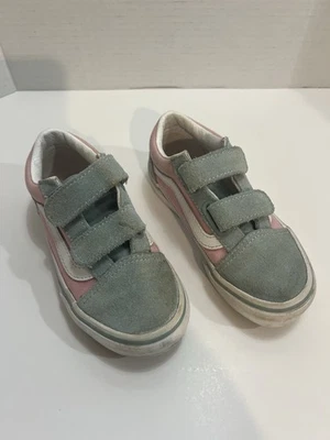 VANS Kids Slip-On Skater Shoes, Pink/Gray Suede, Sz US 11 Hook &Loop Closure - Image 1 of 4