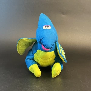 Vtg Fisher Price Baby Dino ROAR Terry The Pterodactyl Dinosaur Works Blue Plush - Picture 1 of 8