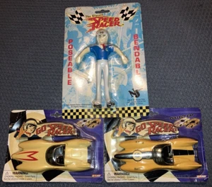 Paquete Speed Racer - Figura de acción posable flexible y autos diecast de plástico - Imagen 1 de 2