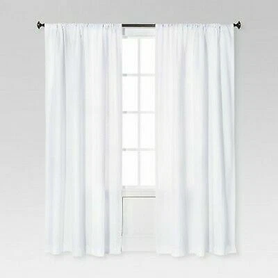 Threshold Farrah Light-Filtering Curtain Single Panel White 84"x54" New - Image 1 of 1