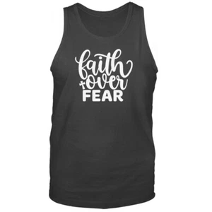 Glaube über Angst christlich religiös Gott Bibel Kirche Jesus Christus Tanktop - Bild 1 von 8