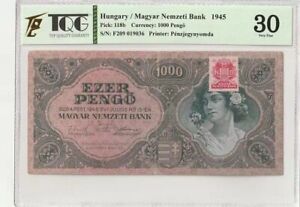 1945 Hungary 1000 Pengo Pick#118b 30 Very Fine