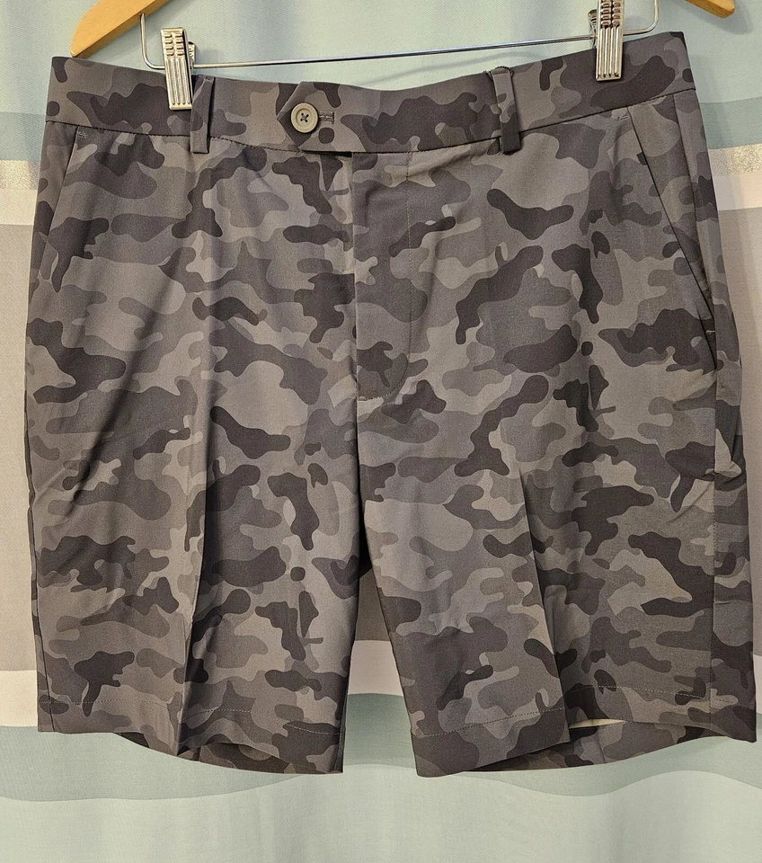 G/Fore Men's Golf Slim Fit Gray Camo Maverick Short Pant G4MCOPO4B Sz 34