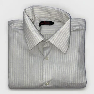 Mens Pierre Cardin Paris Large Long Sleeve Pinstripe Smart Dress Shirt - Picture 1 of 8