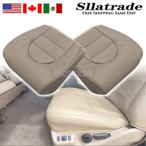 1998 1999 2000 For Ford F250 F350 Lariat XLT Front Bottom Leather Seat Cover Tan - Picture 1 of 11