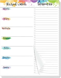 Weekly Meal Planner - Undated Magnetic Notepads with Grocery List, 7" X 9",52 We - Picture 1 of 12