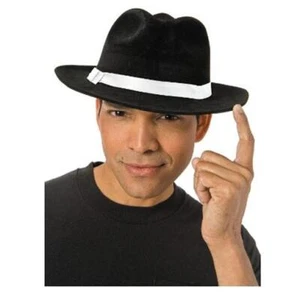 Fedora Hat - Black/White - 1920s - 1980's - Costume Accessory - One Size - Picture 1 of 2