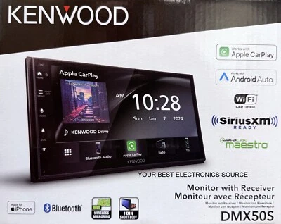 NEW Kenwood DMX50S 6.8" Touchscreen Receiver, Android Auto & CarPlay Bluetooth - Image 1 of 4