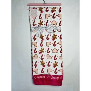 Juicy Couture Plush Throw Blanket Gingerbread Man, Heart Cookie, Candy Cane NWT - Picture 1 of 5