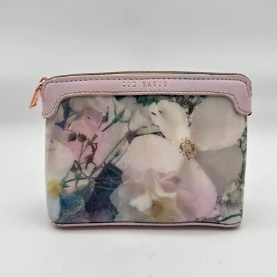 Bolsa de maquiagem Ted Baker floral viagem estojo cosmético rosa luxo férias preppy - Imagem 1 de 4