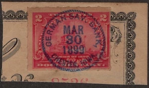 R164 Revenue Documentary German Sav Bk on Piece Nat Bk Cherry Valley NY +Blk 4 - Picture 1 of 3