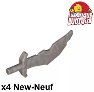 Lego 4x minifig arme weapon sabre sword épée Scimitar Nicks argent 60752 NEUF - Imagen 1 de 1