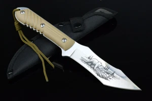 TOP FULL TANG FIXED KNIFE UTILITY SHARP HUNTING JUNGLE RESCUE SURVIVAL BOWIE  - Picture 1 of 7