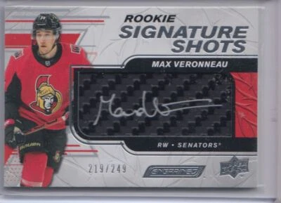 2019-20 UD Engrained Rookie Signature Shots Max Veronneau RC Auto /249 Ottawa - Image 1 of 2
