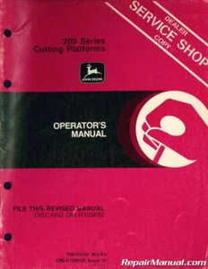 John Deere 200 Series Cutting Platforms Operators Manual - Picture 1 of 1