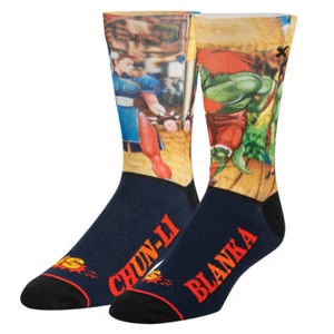 Calcetines de tripulación para hombre ODD SOX - Chun-Li vs Blanka (Street Fighter II) - (Reino Unido 6-12) - Imagen 1 de 3