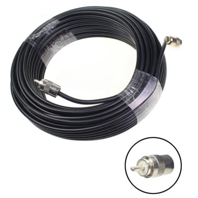 100ft RG8X Coax Coaxial UHF PL259 Connectors Amateur CB Radio Antenna Cable 30M - Image 1 of 4