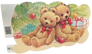 DE COLECCIÓN EUREKA TROQUELADO NAVIDAD OSO DE PELUCHE DÚO DEBAJO DEL ÁRBOL CON REGALOS DOBLE CARA - Imagen 1 de 12