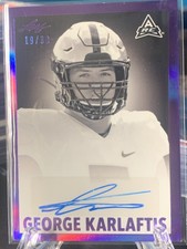 2021 Leaf Memories 1960 Base Purple Spectrum /30 George Karlaftis #BW-GK1 Auto