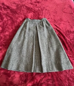 The Villager Gray Wool Blend Midi Skirt A Line Side Button Lined Sz Med 12 READ - Picture 1 of 5