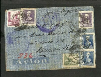 SPAIN 1939 AIR CENSOR COVER SAN SEBASTIAN CIVIL WAR, VERY FINE - Image 1 of 2