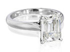 1.00 Ct Emerald Cut Solitaire Diamond Engagement Ring D,VS2 GIA Platinum New