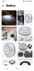 9 PCS 3 LED Touch Push On/Off Light Self-Stick On Click Battery Operated Lights - Picture 1 of 6