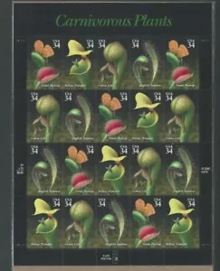 U S Full Sheet Of Mint Stamps Scott #3531a Carnivorous Plants See Info - Picture 1 of 1