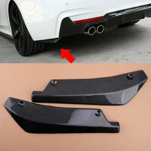 For BMW X5 X6 E70 E71 2007-13 2x Rear Lip Splitter Diffuser Canards Carbon Black - Picture 1 of 11