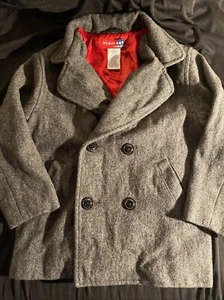 Boys Grey Pea Coat Sz 4/5 - Picture 1 of 1