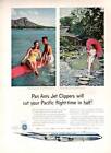 1959 Pan American Airlines PRINT AD Jet Clipper Plane Hawaii Japan