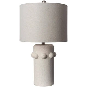 Livabliss Massimo Cream Linen Drum 24 in. Accent Table Lamp (1-Light) - Picture 1 of 5