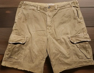 VTG American Eagle CG-SI Military Cargo Shorts Men’s 38 Khaki Drawstring Y2K - Image 1 of 4
