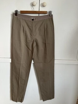 Pantalones para mujer Lanvin beige inteligentes de algodón y papel talla 36 del Reino Unido  Foto 1 de 4