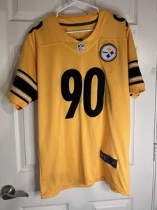 Camiseta deportiva cosida negra para hombre TJ Watt #90 Pittsburgh Steelers talla M - Imagen 1 de 5