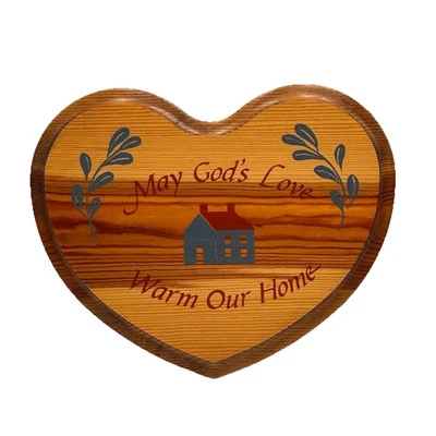 Vintage Wooden Wall Hanging Plaque Rustic Country Retro Gods Love Religious 11” - Image 1 of 4